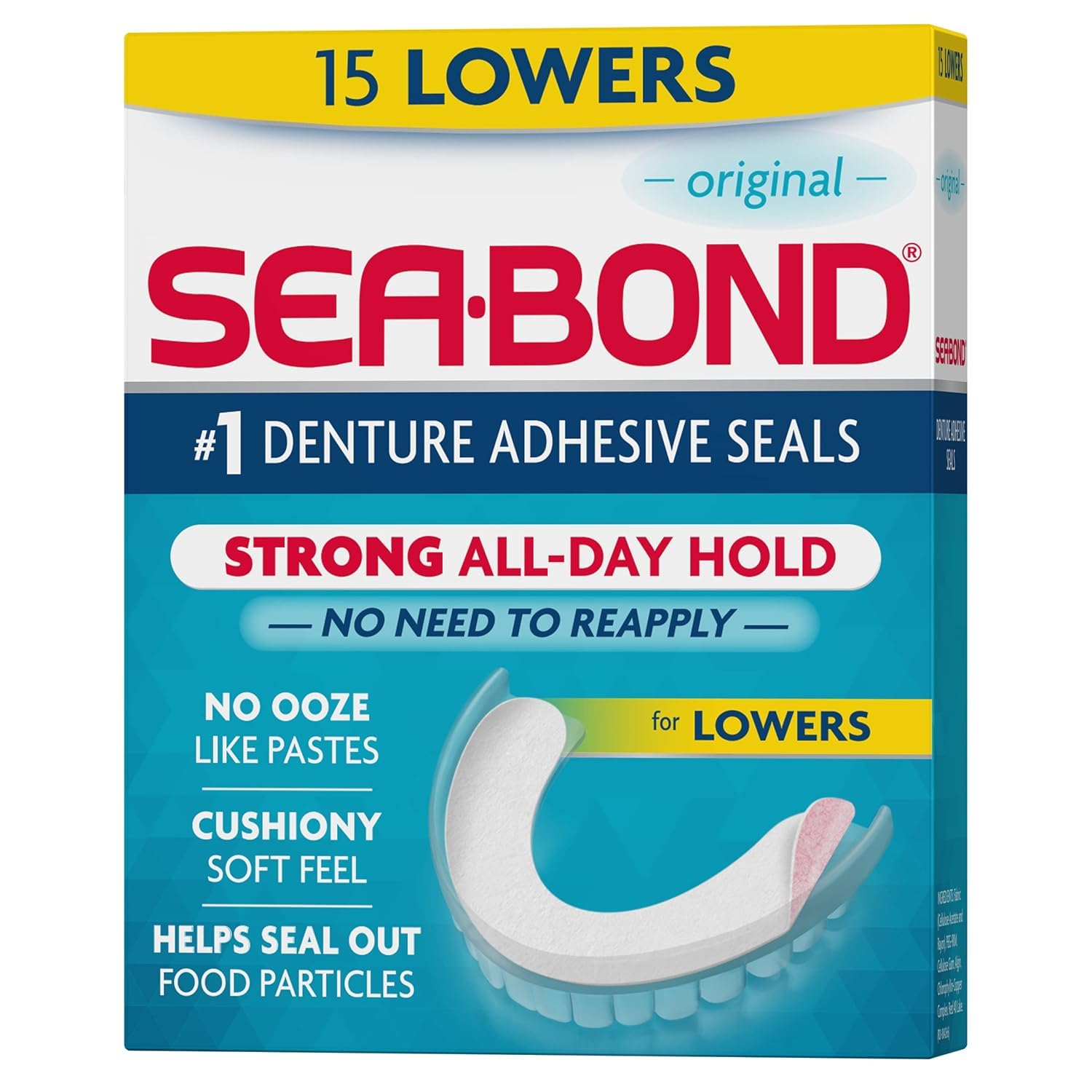 Sea-Bond Denture Adhesive Wafers Lowers Original 15 Each By Sea-Bond