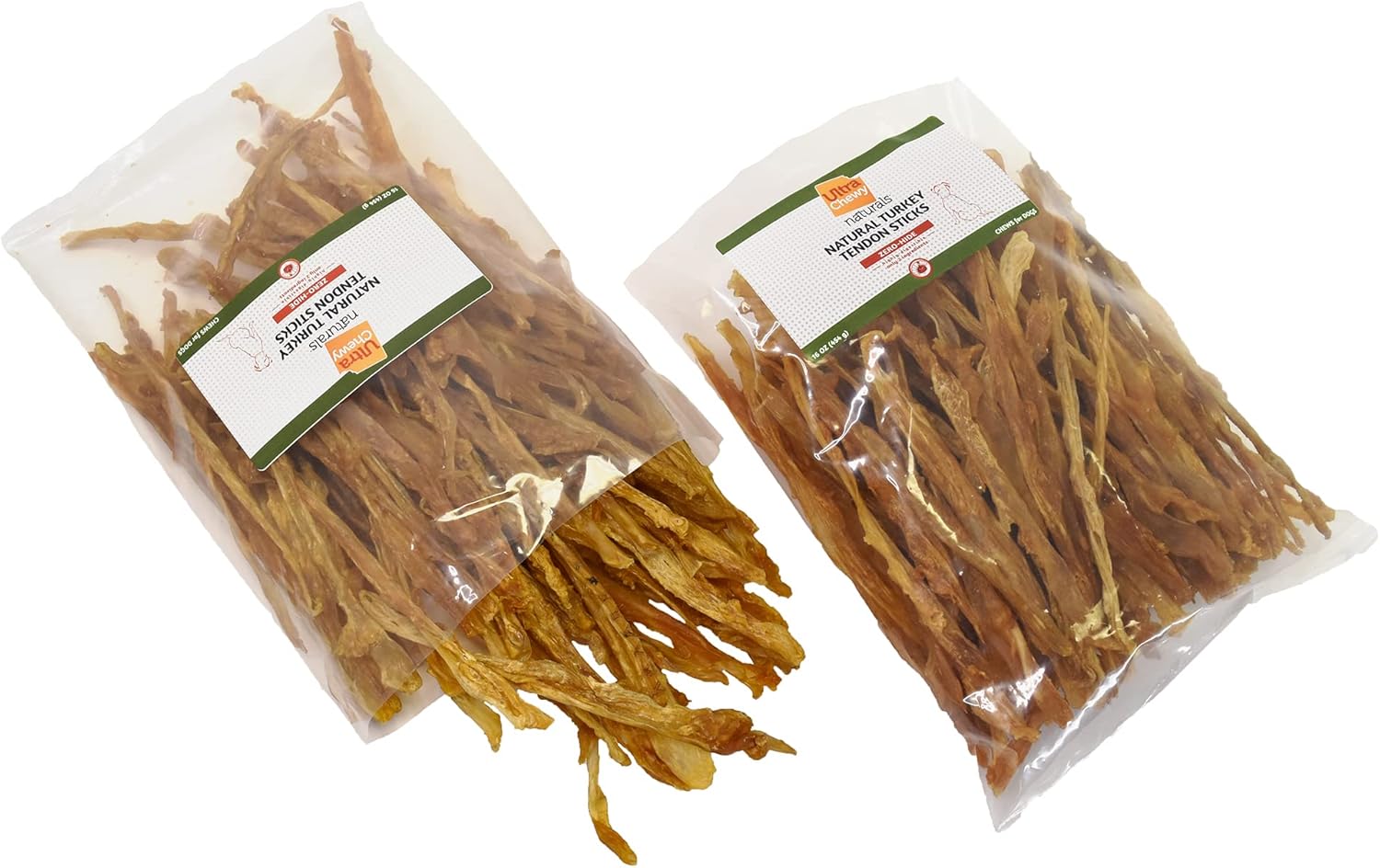 Ultra Chewy Turkey Tendon Sticks for Dogs - Premium All-Natural, Hypoallergenic, Long-Lasting Dog Chew Treat, Easy to Digest, Ingredient Sourced from USA (1 Lb Pack) : Pet Supplies