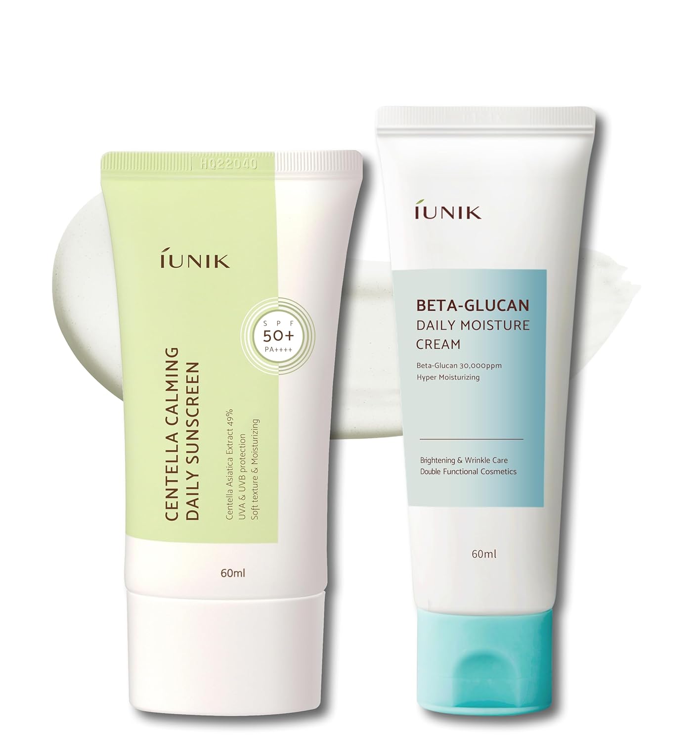 Iunik Centella Calming Moisture Daily Sunscreen Spf 50+ Pa++++ Non-Greasy No White Cast & Beta-Glucan Lightweight Non-Sticky Moisture Watery Cream Lotion Moisturizer Dry Oily Sensitive Korean Skincare