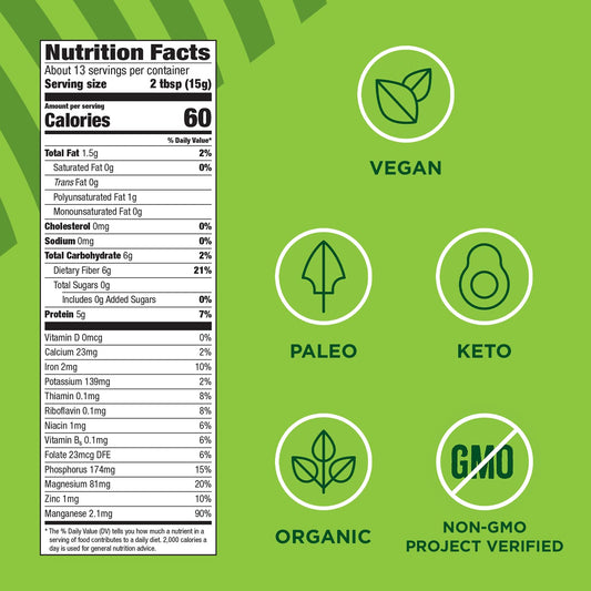 Manitoba Harvest Organic Ground Hemp Seed, 7 Oz, 5G Plant Based Protein, 6G Of Fiber Per Serving, Non-Gmo Project Verified, Vegan, Keto, Paleo, Omega 3 & 6, Smoothies, Oatmeal, Use In Baking