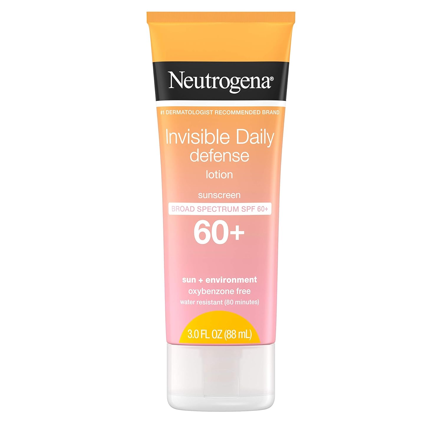 Neutrogena Invisible Daily Sunscreen Lotion, Broad Spectrum Spf 60+, Oxybenzone-Free & Water-Resistant, Sun Or Environmental Aggressor Protection, Antioxidant, 3 Fl Oz (Pack Of 3)