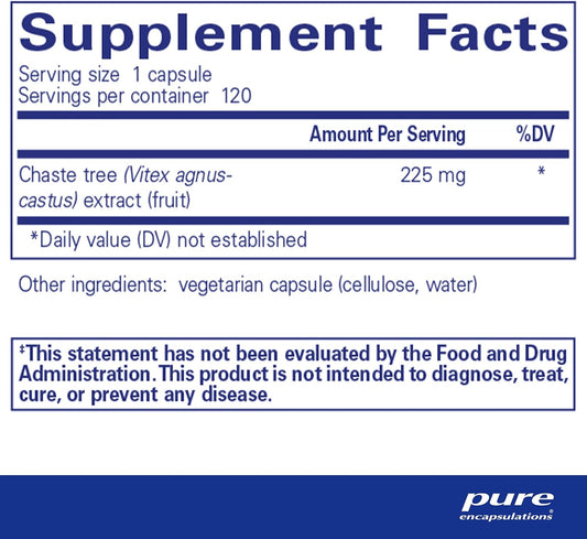 Pure Encapsulations Chaste Tree (Vitex) - Supports Menstrual Cycle Regularity - For Breast Comfort* - Women'S Supplement - Hormonal Balance Support - Non-Gmo & Vegan - 60 Capsules