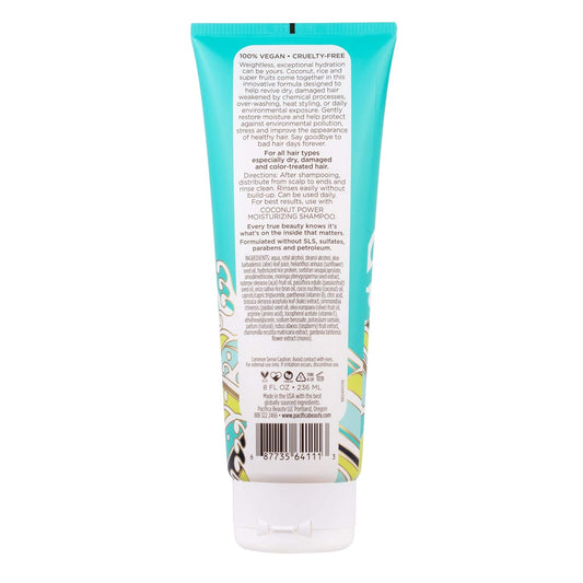 Pacifica Beauty, Coconut Power Strong & Long Moisturizing Conditioner, Hydrating + Nourishing, For Dry, Damaged, Color Treated Hair, Silicone Free, Sulfate Free, Vegan & Cruelty Free