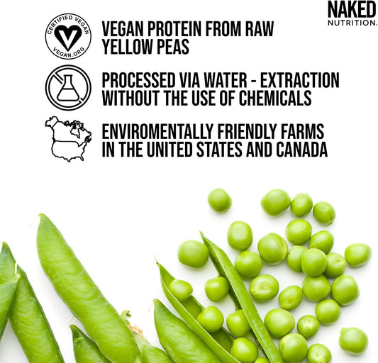 NAKED Nutrition Pea - Pea Protein Isolate - Plant Based, Vegetarian & Vegan Protein. Easy to Digest, Speeds Muscle Recovery - Non-GMO, No Lactose, No Soy and Gluten Free - 15 Servings