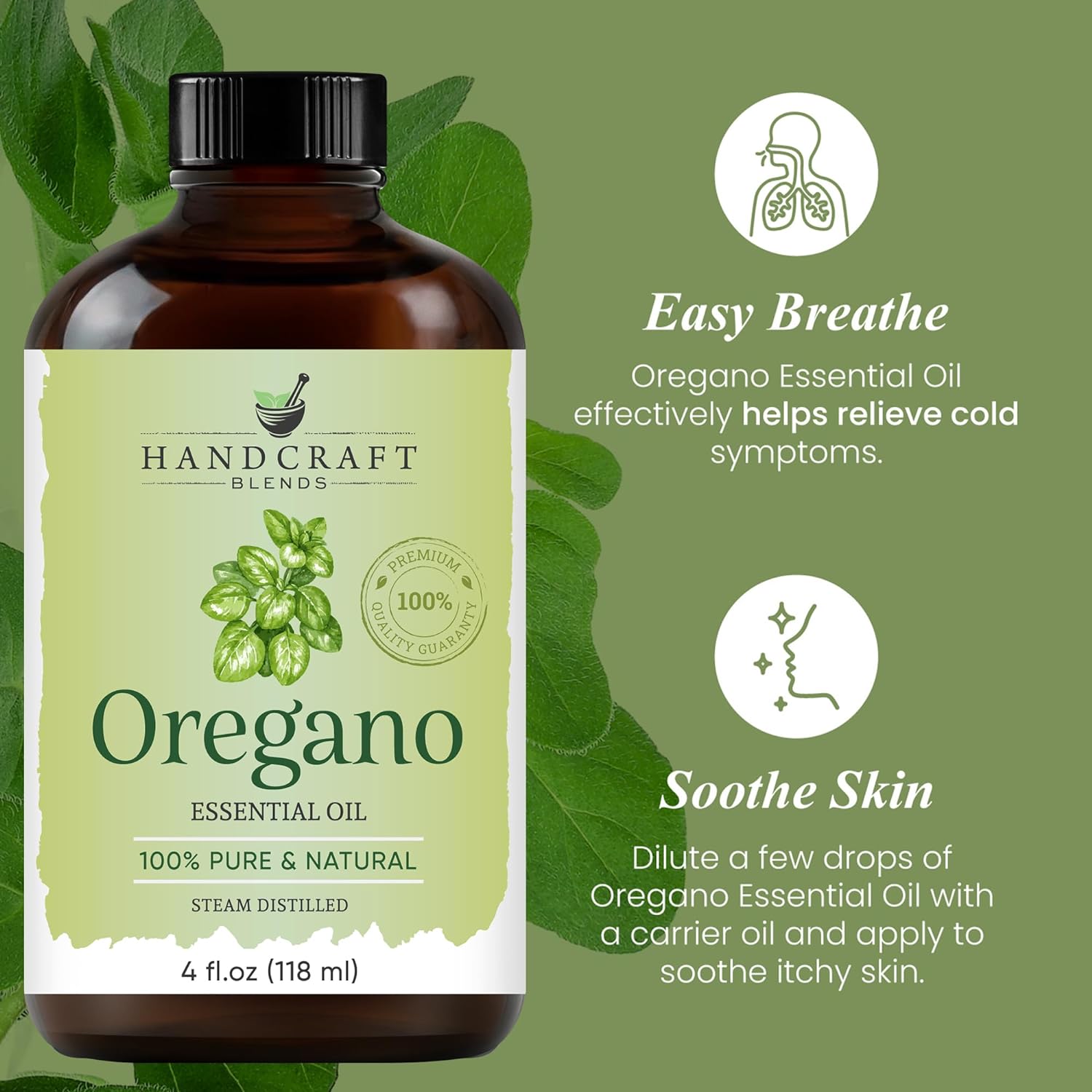 Handcraft Blends Oregano Essential Oil - Huge 4 Fl Oz - 100% Pure and Natural - Premium Grade with Glass Dropper : Health & Household