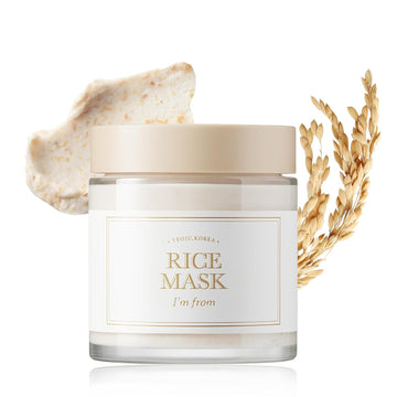 I'M From Rice Mask 3.88 Oz, Gentle Exfoliating Wash Off Facial Mask For Dull, Rough Skin, Pore Clearing, Remove Dead Skin Cells, Uneven Skin Tone, Smooth Skin, Moiustirinzg, Radiant