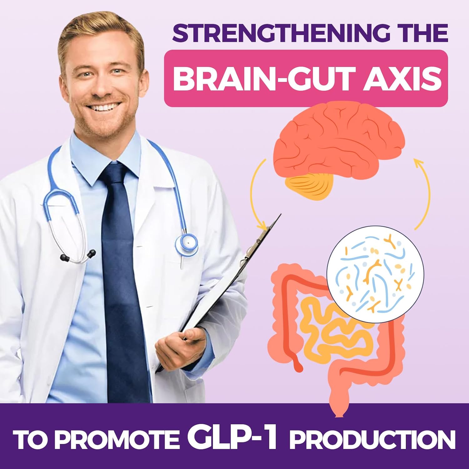 Glp-1 Supplement - Akkermansia Probiotics With Berberine For Women & Men, For Glp-1 Production, Digestive, Gut, Immune Health, Enhances Gut Digestive Lining Function, 120 Capsules : Health & Household