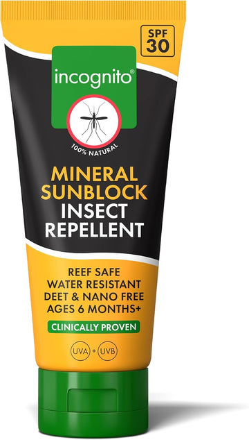 Incognito Sunblock Insect Repellent - Spf30 100Ml - 3 In 1 Sunblock, Insect Repellent And Moisturiser For Soft And Protected Skin & Body