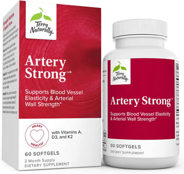 Terry Naturally Artery Strong - 60 Softgels - Supports Blood Vessel Elasticity & Arterial Wall Strength - Non-GMO, Gluten Free - 60 Servings