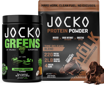 Jocko Fuel 2 Pack Bundle - Jocko Greens Powder + Chocolate Mölk Protein Powder