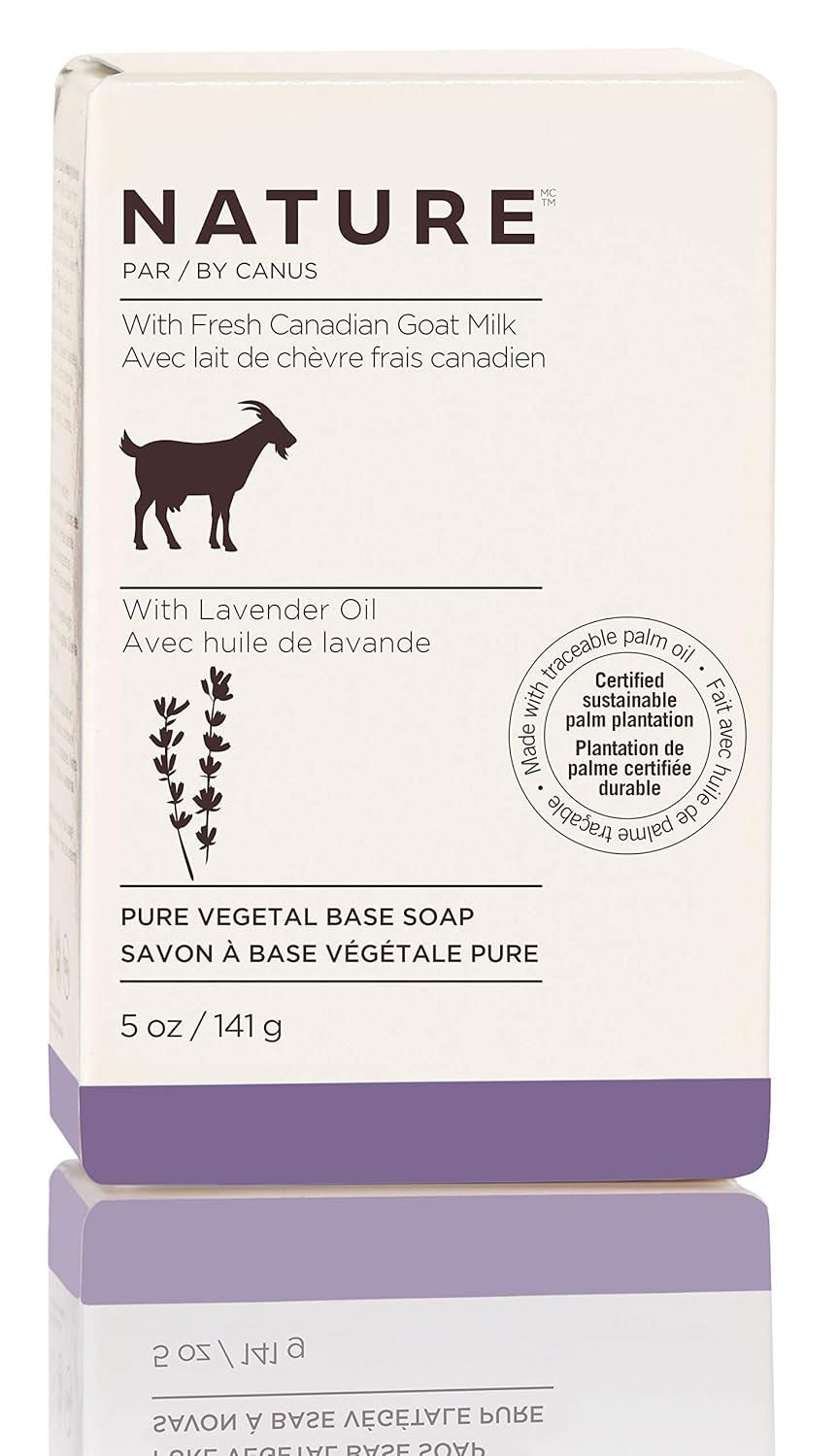 Nature By Canus Bar Soap, Shea Buttr, 5 Oz, With Fresh Canadian Goat Milk, Vitamin A, B3, Potassium, Zinc, And Selenium (89824)
