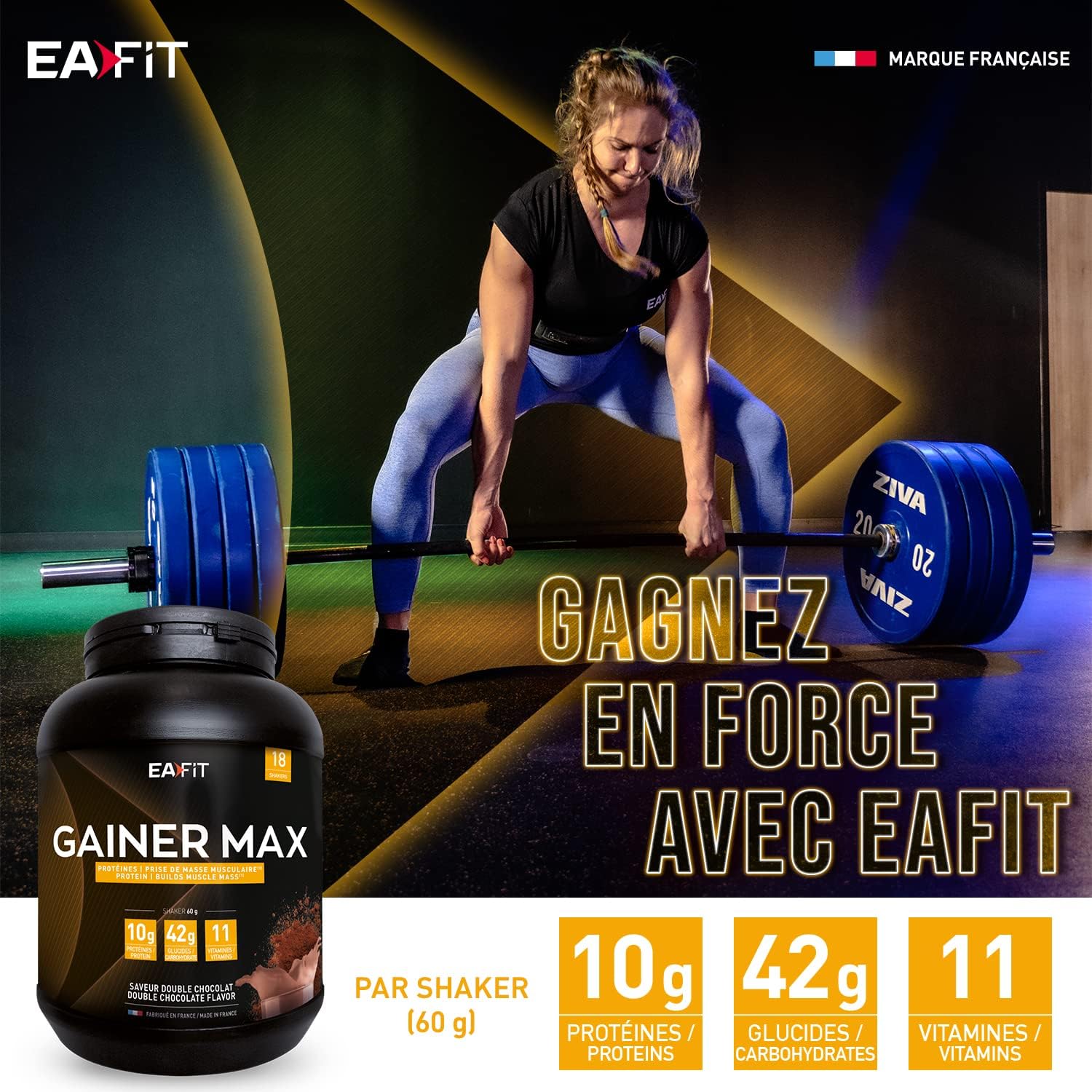 Eafit Muscle Construction Gainer Max 2.9Kg - Double Chocolate