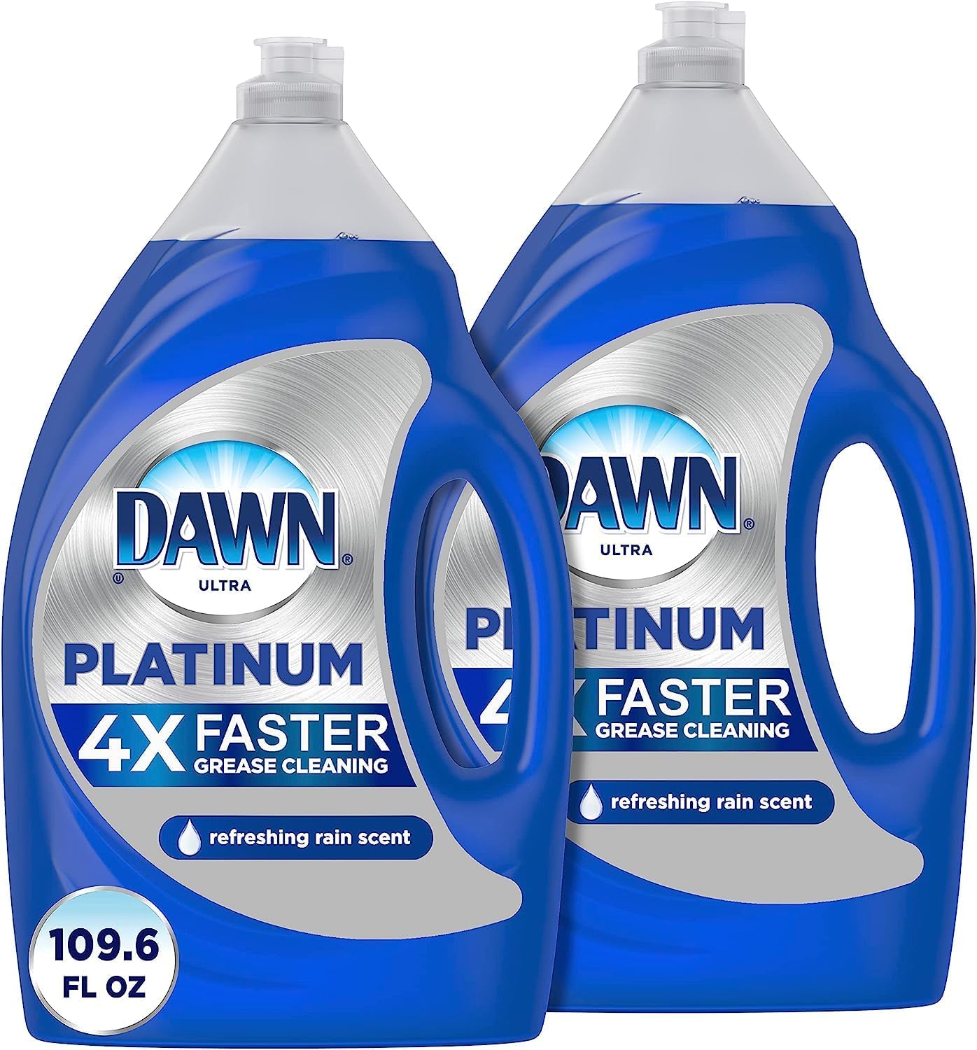Dawn Platinum Dish Soap Liquid, Dishwashing Liquid, Dish Detergent Liquid, Dish Liquid, Refreshing Rain Scent, 54.8 fl oz (Pack of 2), Dish Soap Bulk