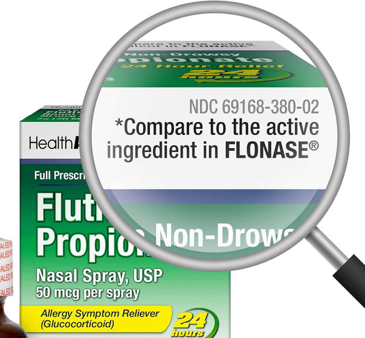 Healtha2Z® Fluticasone Propionate Nasal Sprays | Allery Relief Spray | Runny Nose | Nasal Congestion | Sneezing | Itchy Watery Eyes | 24 Hour Allergy Relief | (2 Packs)