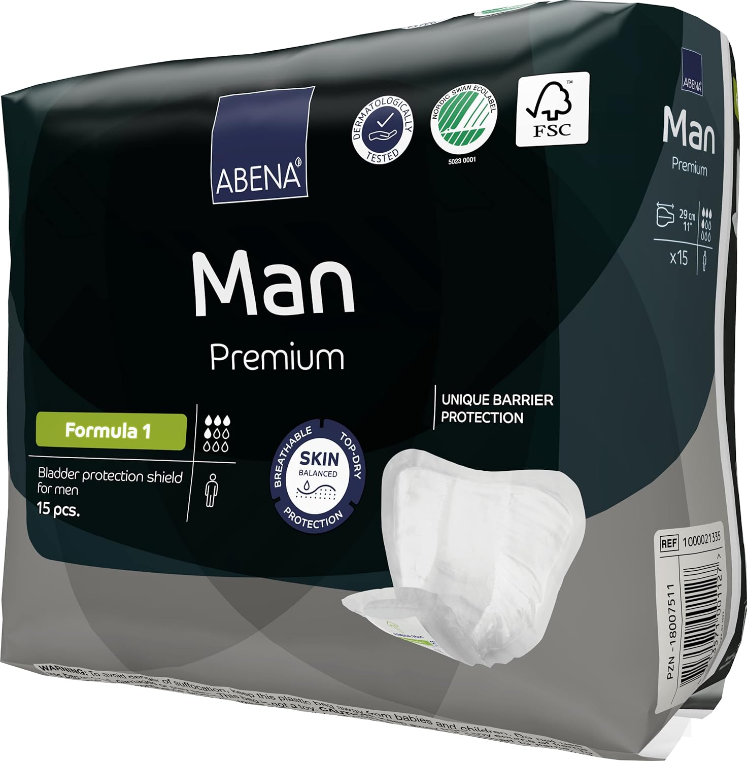 Abena Man Formula 1 Incontinence Pads for Men, Eco-Labelled Mens Incontinence Pads, Extra Protection, Breathable & Comfortable with Fast Absorption, Discreet - 450ml Absorbency, 15PK : Amazon.co.uk: Health & Personal Care