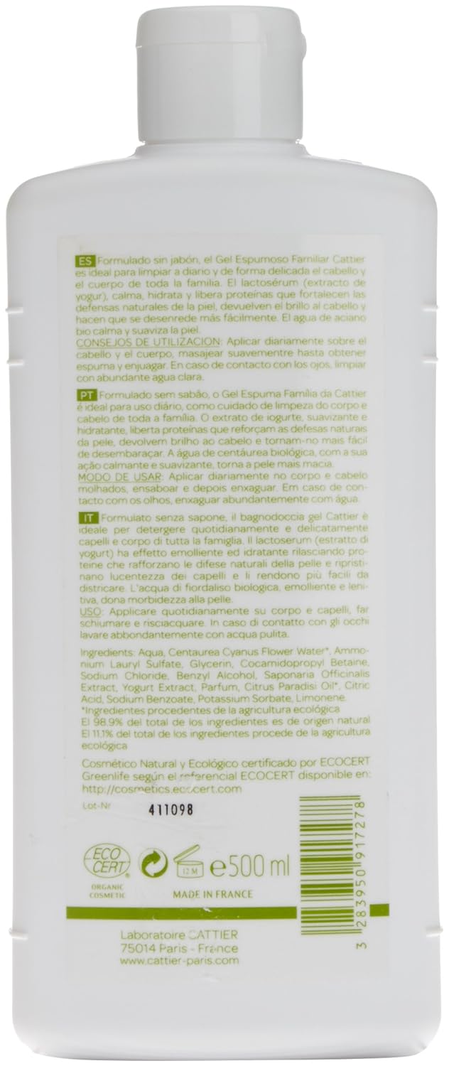 Cattier Shower Gel And Shampoo 500Ml : Beauty & Personal Care