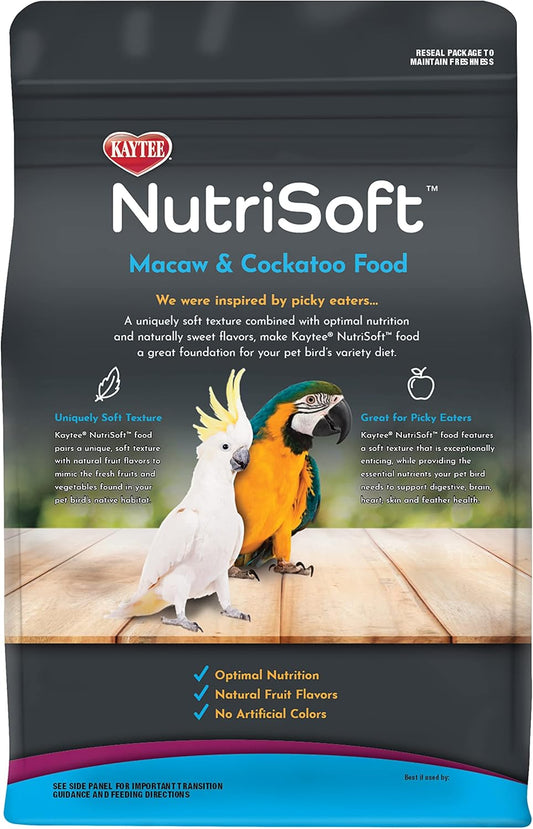 Kaytee Nutri Soft Pet Macaw & Cockatoo Bird Food, 3 Pound