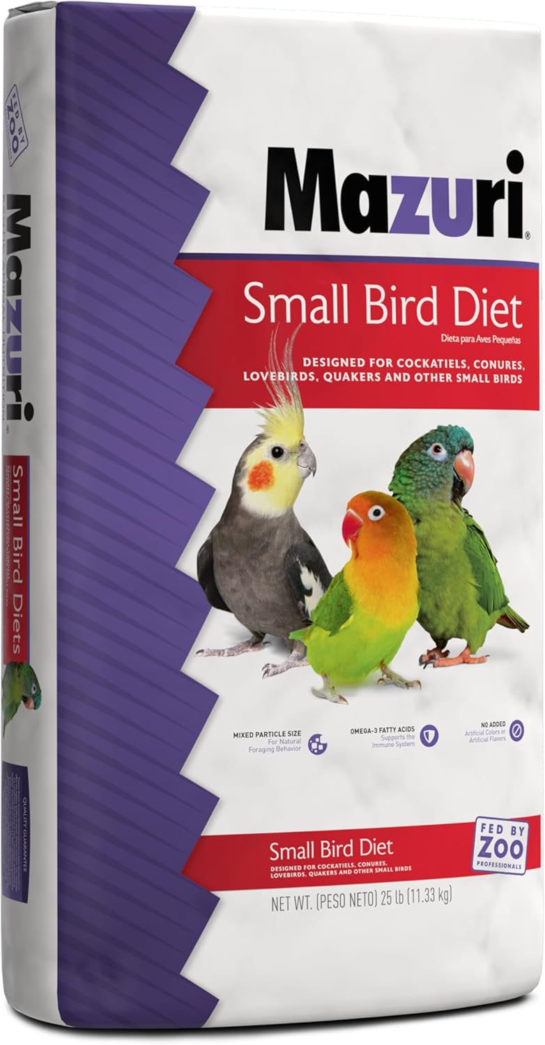 Mazuri | Nutritionally Complete For Small Birds | 25 Pound (25 Lb.) Bag