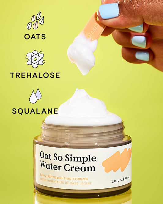 Kravebeauty Oat So Simple Water Cream, Enriched With Oat & Squalane To Soothe & Lock In Moisture, Everyday Moisturizer, For All Skin Types, Vegan & Cruelty Free, 2.7 Fl Oz