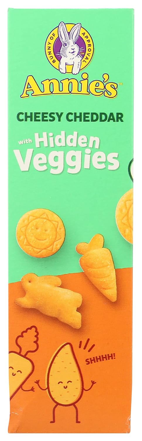 Annie'S Organic Cheesy Cheddar Crackers With Hidden Veggies, 7.5 Oz. Box