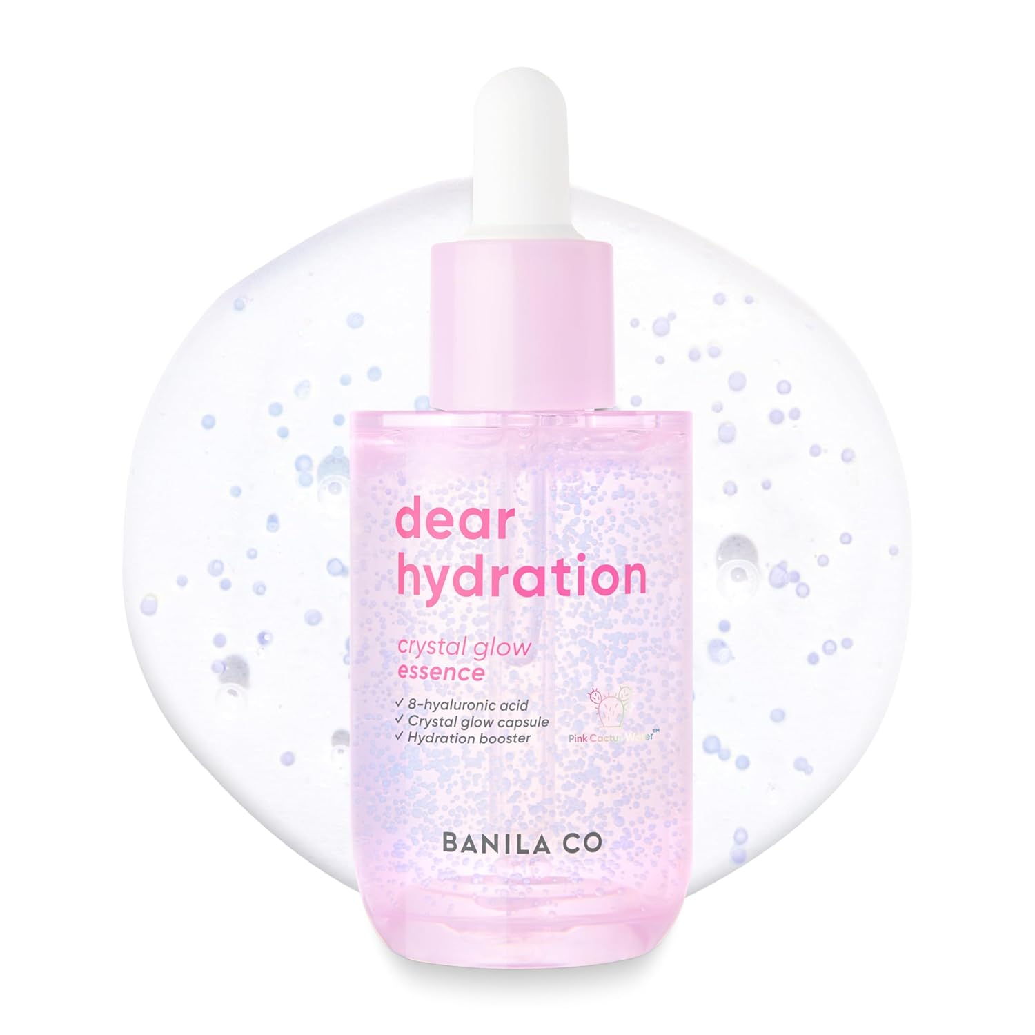Banila Co Dear Hydration Crystal Glow Essence | Dermatologist Tested | Crystal Capsule Serum With Pink Cactus & Hyaluronic Acid For Hydrating And Radiant Skin (50Ml / 1.69 Fl Oz)