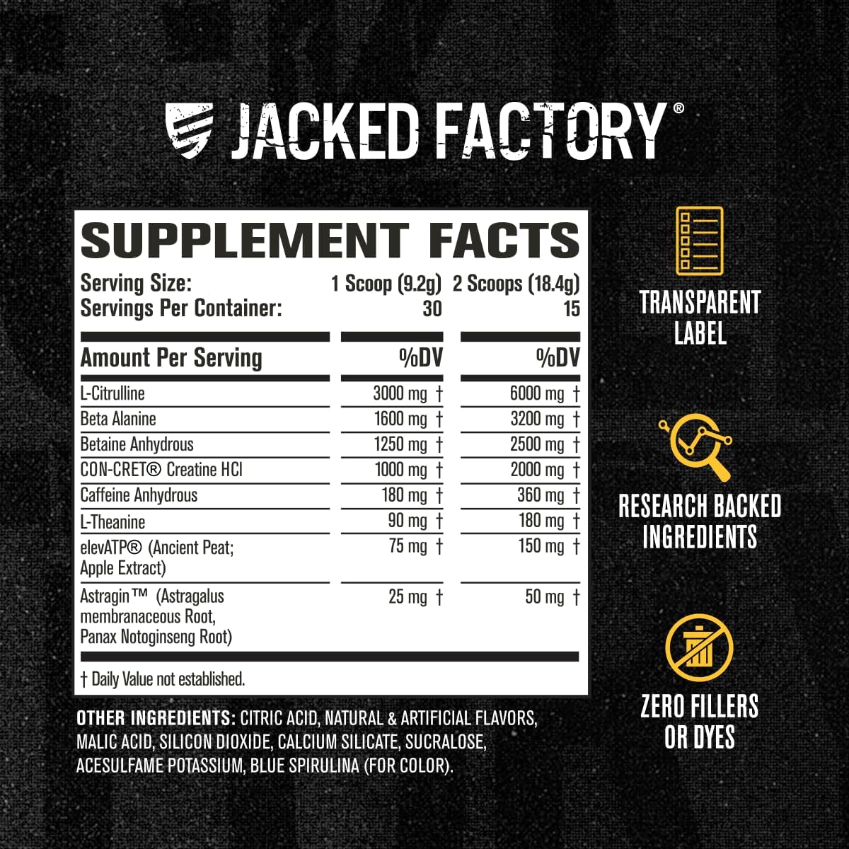 Jacked Factory Nitrosurge Build Pre Workout with Creatine for Muscle Building - Con Cret Creatine Powder & elevATP for Intense Energy, Powerful Pump, & Endless Endurance - 30 Servings, Blue Raspberry : Health & Household