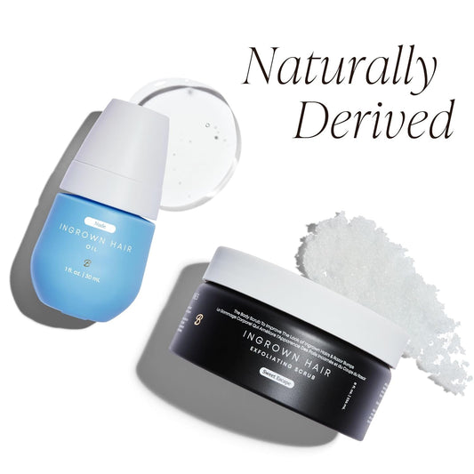 Bushbalm Ingrown Hair And Razor Bumps Minimizer 2-Step Routine - Includes Nude Ingrown Hair Oil (30 Ml) And Sweet Escape Exfoliating Scrub (236 Ml)