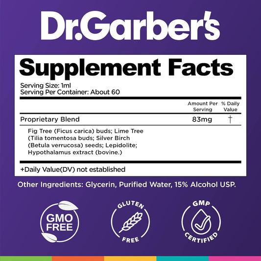 Dr. Garber'S Natural Solutions Stress Support Oral Drops - Gemmotherapy Liquid Supplement To Relieve Stress, Unease, Nervousness & Irritability And Promote Mental Clarity And Calm Mind & Body - 60Ml