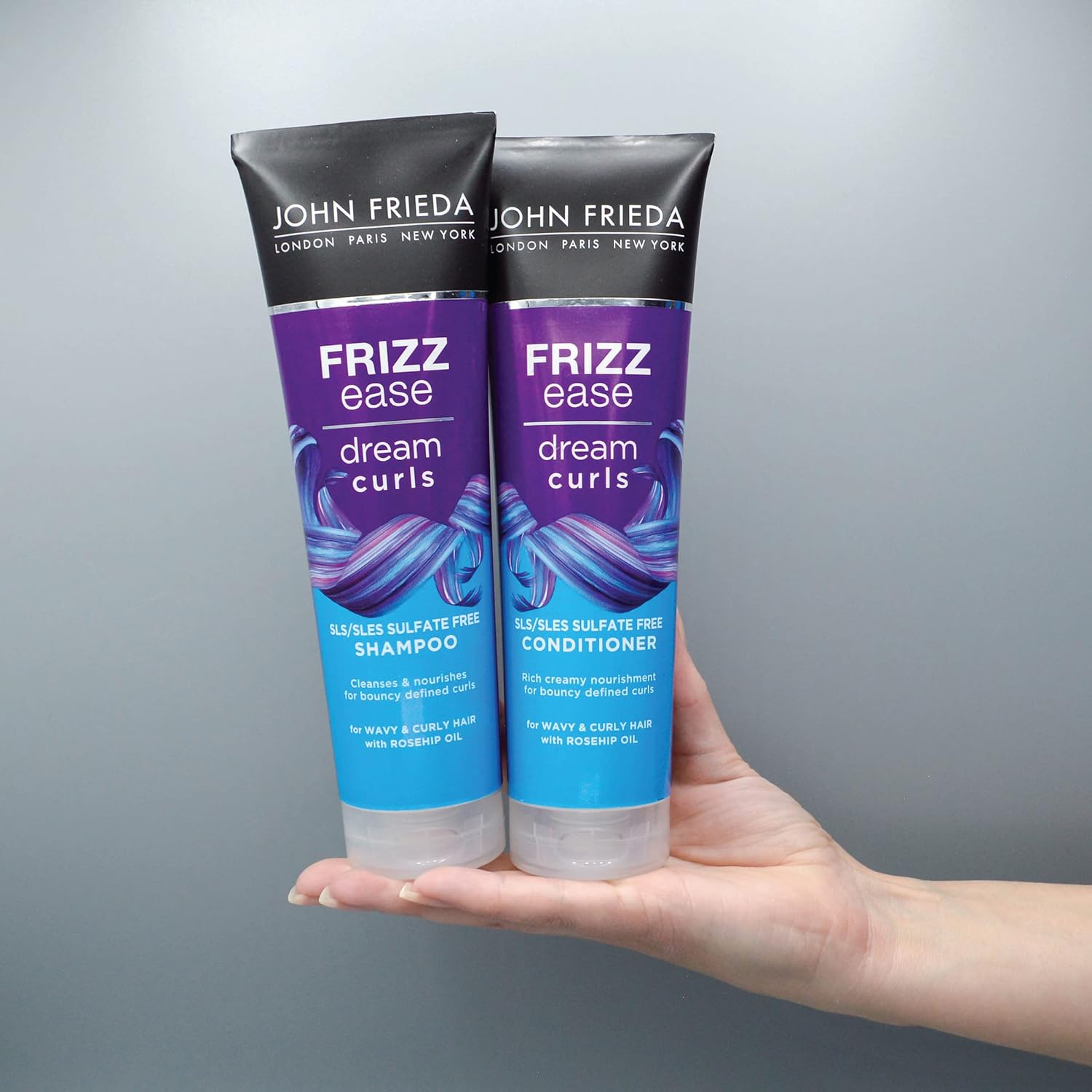 John Frieda Frizz Ease Dream Curls Conditioner, Hydrates and Defines Curly, Wavy Hair, Helps Control Frizz, SLS/SLES Sulfate Free, Enhances Natural Curls, 8.45 Fluid Ounces : Beauty & Personal Care