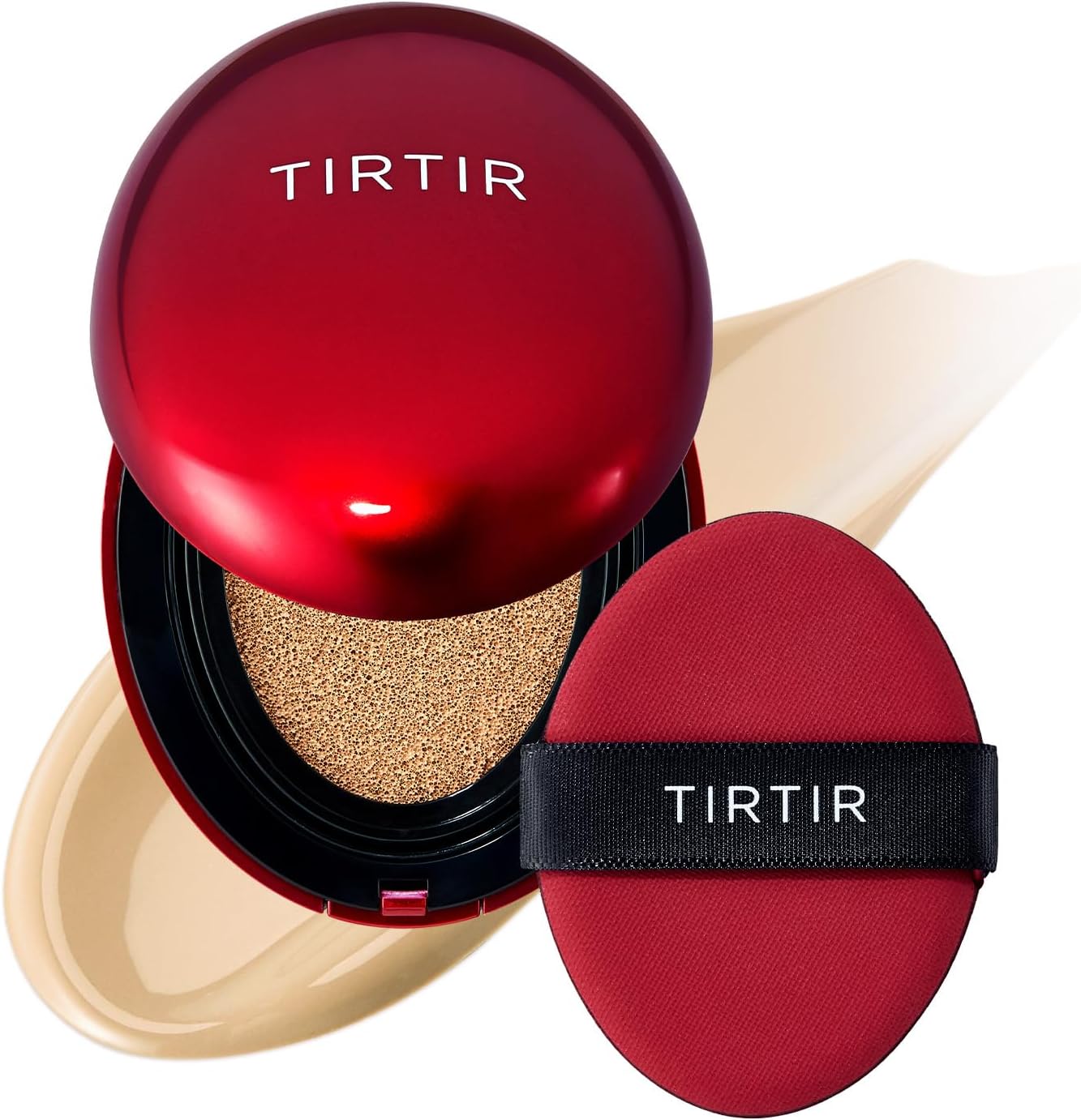 Tirtir Mask Fit Red Cushion Foundation | Full Coverage, Weightless, Skin Fit, Satin Glow Finish, Korean Makeup, Beauty, Tattoo Cover Up, Buildable (#24W Soft Beige, 0.63 Fl Oz)