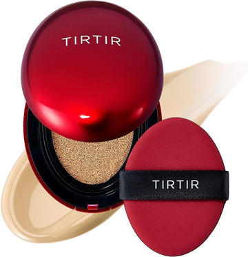 Tirtir Mask Fit Red Cushion Foundation | Full Coverage, Weightless, Skin Fit, Satin Glow Finish, Korean Makeup, Beauty, Tattoo Cover Up, Buildable (#24W Soft Beige, 0.63 Fl Oz)
