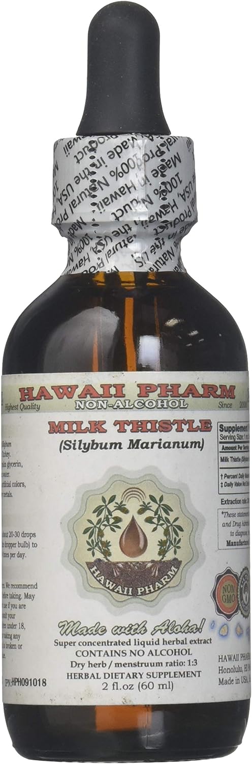 Milk Thistle Alcohol-Free Liquid Extract, Organic Milk Thistle (Silybum marianum) Dried Seed Glycerite 2 oz