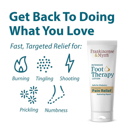 Frankincense & Myrrh Foot Pain Relief Cream – Intensive Foot Therapy Lotion for Neuropathy, Diabetic Foot Pain & Restless Leg Support – 4 oz