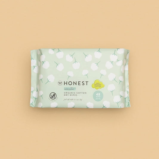 The Honest Company 100% Organic Cotton Dry Wipes | Hypoallergenic For Sensitive Skin, Dermatologist Tested, Safe For Newborns | 192 Count