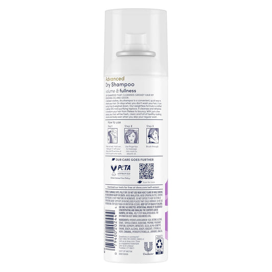 Dove Dry Shampoo Volume & Fullness 2 Count For Oily Hair For Refreshed Hair 5 Oz