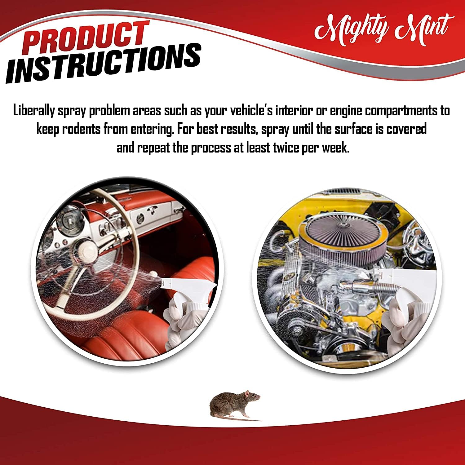 Rodent Repellent Spray For Vehicle Engines And Interiors - Cars, Trucks, Rvs, & Boats