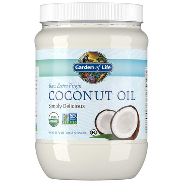 Garden Of Life Coconut Oil For Hair, Skin, Cooking - Raw Extra Virgin Organic, Pure Unrefined Cold Pressed Oil With Mcts For Body Care Or Baking, Aceite De Coco Organico, 29 Fl Oz