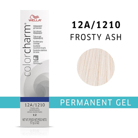 Colorcharm Permanent Gel Hair Color For Gray Coverage, 12A Frosty Ash, 2 Oz