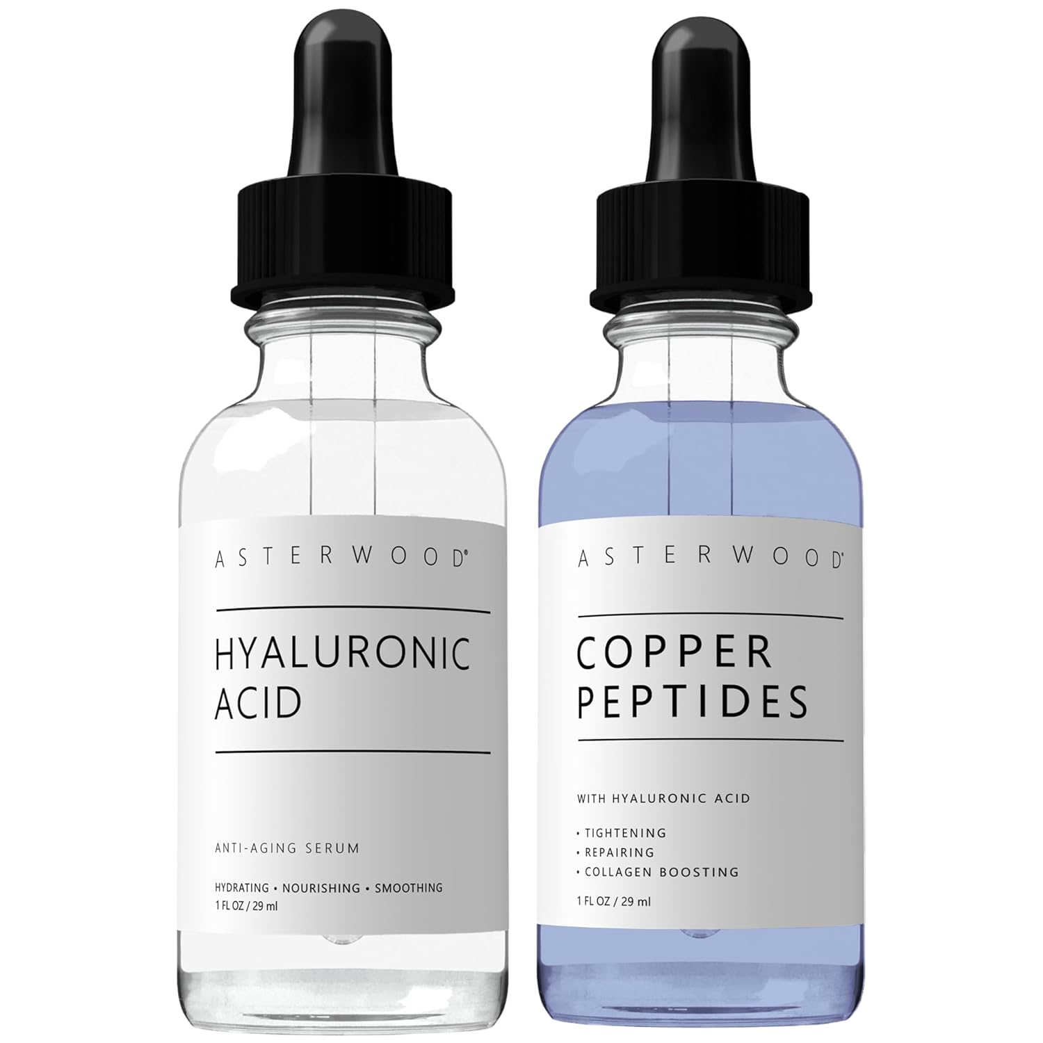 Hyaluronic Acid Serum 1 Oz + Copper Peptides Serum 1 Oz