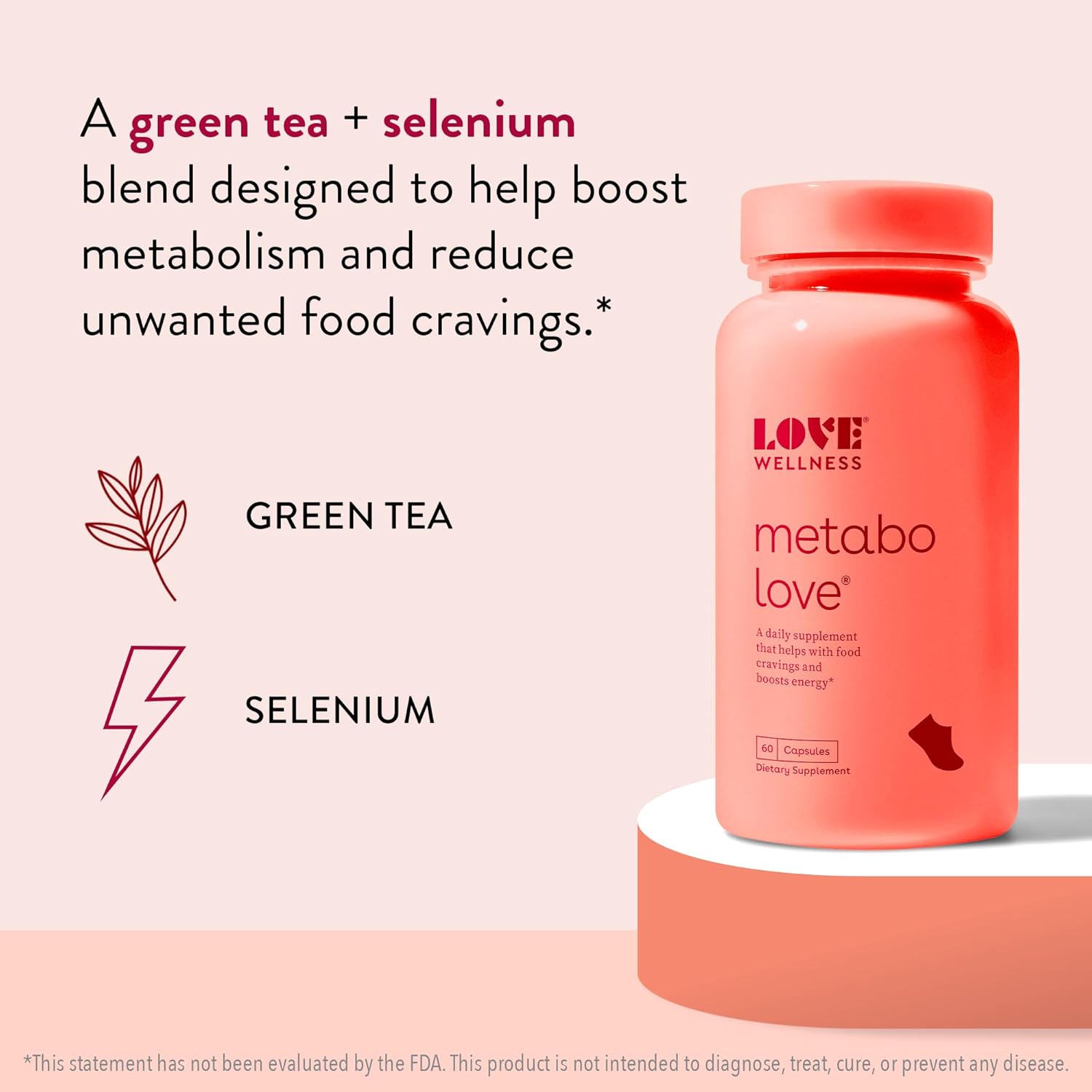 Love Wellness Metabolove Metabolism Booster | Curbs Food Cravings for Weight Management & Helps Boost Energy | Stimulant Free, Vegan & Gluten-Free Daily Supplement Pills | 60 Capsules : Health & Household