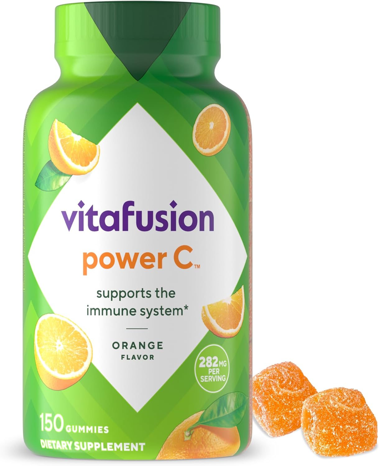 Vitafusion Power C Vitamin C Gummies For Immune Support, Orange Flavored, 282 Mg Vitamin C, America’S Number 1 Gummy Vitamin Brand, 50 Day Supply, 150 Count