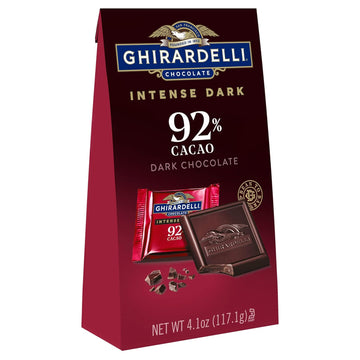 Ghirardelli Intense Dark Chocolate Squares, 92% Cacao, 4.1 Oz Bag (Pack Of 6)