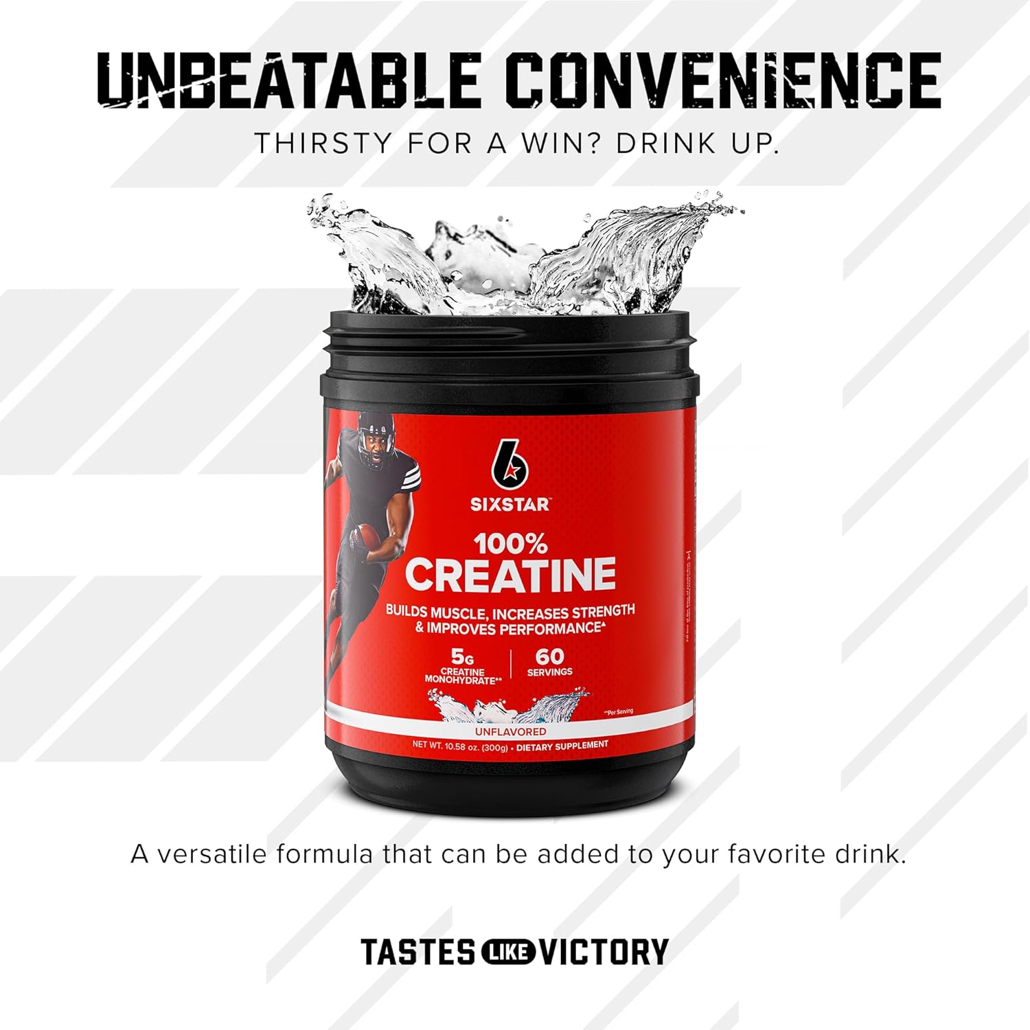 Six Star 100% Creatine Monohydrate Powder - Unflavored Micronized Creatine Monohydrate Supplement for Workout Performance, Muscle Building & Strength - Creatine Powder for Women & Men - 60 Servings : Health & Household