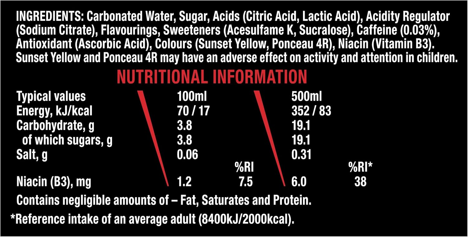 Lucozade Alert Original 4X500Ml- Can ; High Caffeine Energy Drink ;Great Taste; Contains Vitamin B3 To Help Reduce Tiredness ;Fully Recyclable