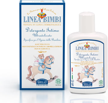 Helan, Linea Bimbi Bio - Intimate Wash For Girls With Aloe Vera, Apricot & Chamomile Essential Oils, Microbiologically Tested For Intimate Hygiene, Gentle Baby Intimate Cleanser, Made In Italy, 125 Ml