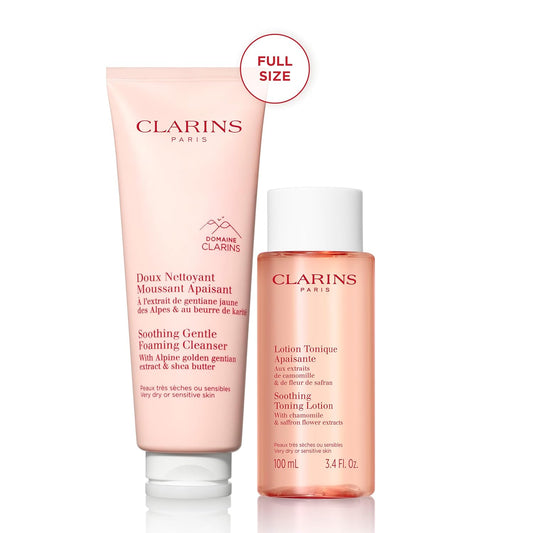 Clarins New Soothing Gentle Foaming Face Cleanser | Cleanses, Soothes, And Comforts | Contains Nourishing Shea Butter | Soap-Free| Sls-Free| Very Dry Or Sensitive Skin Types | 4.2 Ounces (Pack Of 2) : Beauty & Personal Care