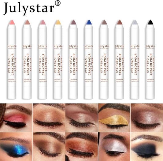 Julystar Color Makeup Polarized Monochrome Eye Shadow Stick Beauty Makeup Matte Shimmer Eye Shadow Cosmetics (A01#)