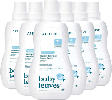 Attitude Baby Laundry Detergent, Ewg Verified, Plant And Mineral-Based Formula, He Compatible, Vegan Household Products, Soothing Chamomile, 35 Loads, 35 Fl Oz (Pack Of 6)