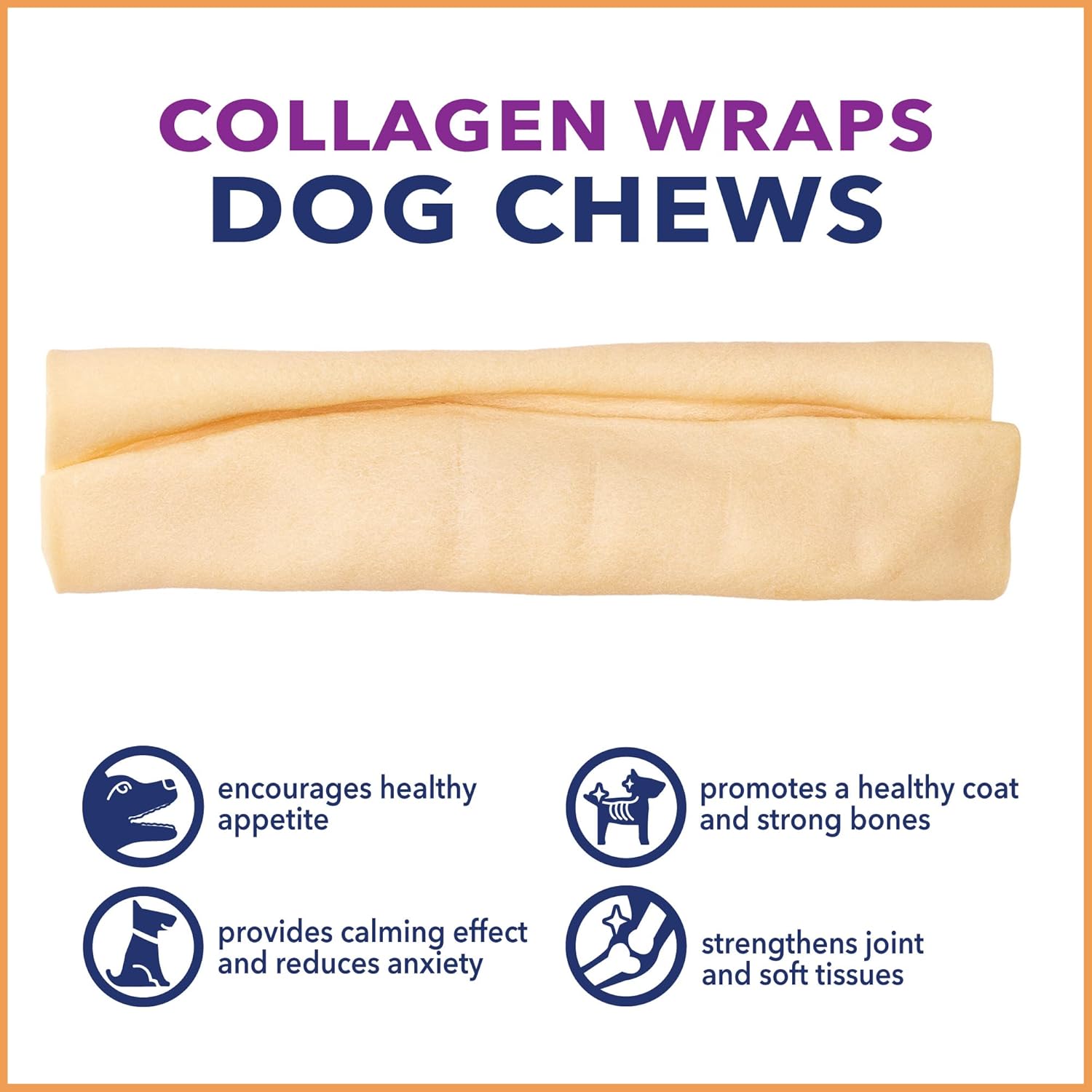 Pet Factory CareChewz Collagen 6-7" Small Wraps Dog Chew Treats - Natural Flavor, 12 Count/1 Pack : Pet Supplies