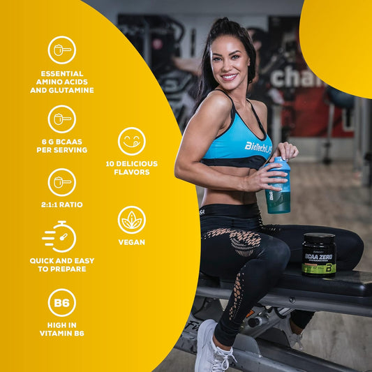 Biotechusa Bcaa Zero | Essential Amino Acid Powder | 6G Bcaa With Instant L-Leucine | Vegan | Sugar-Free, Lactose-Free, Gluten-Free, 360 G, Blue Grape